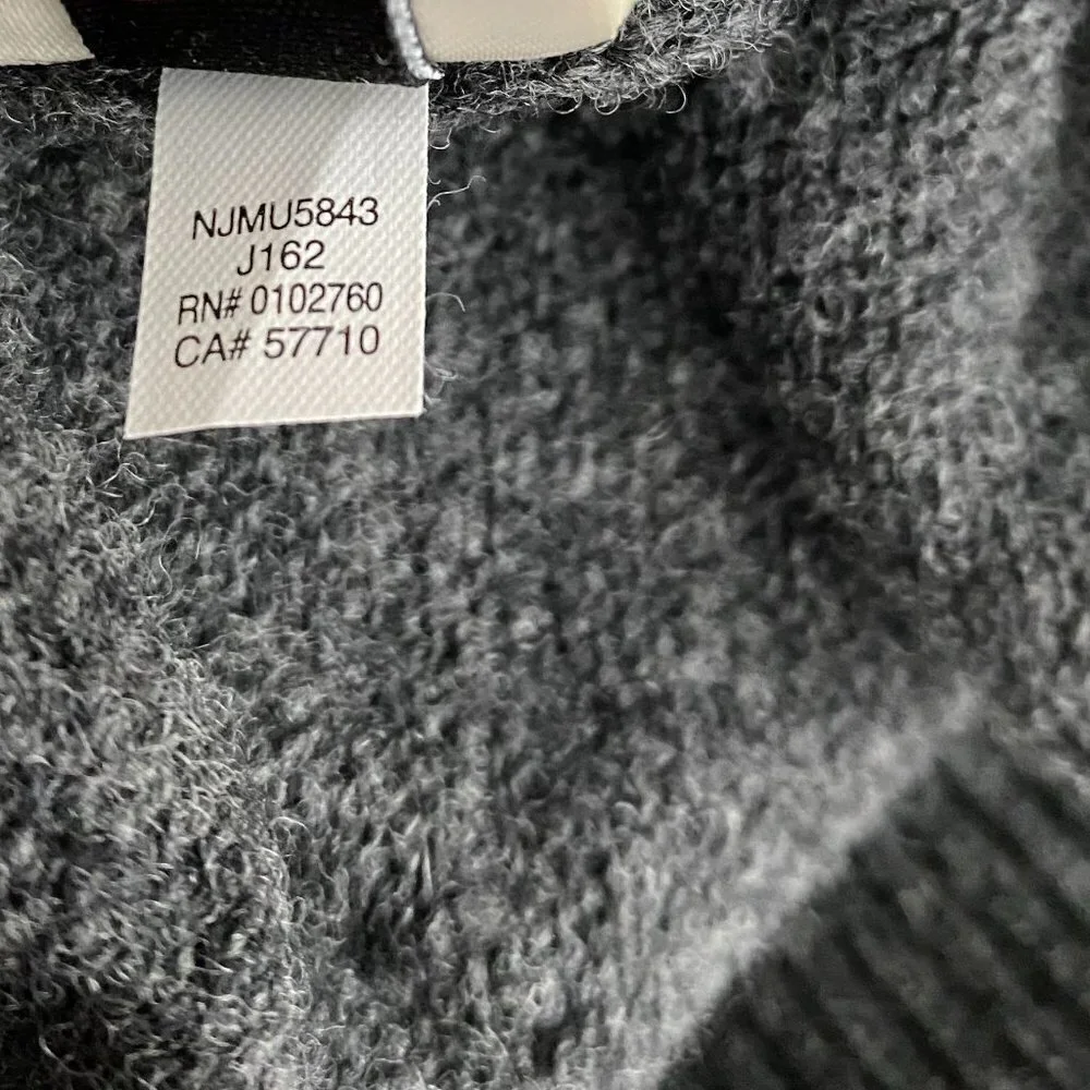 Kate Spade Sweater‎ Bow Wool Gray Black Sheep Leather Elbow Patch Women's XS